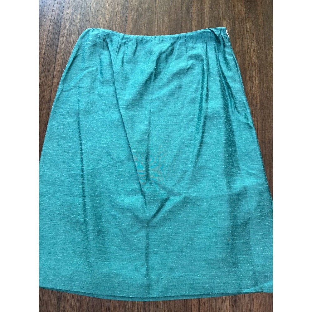 ellen tracy Teal 8 womens Mini Skirt green blue short vintage